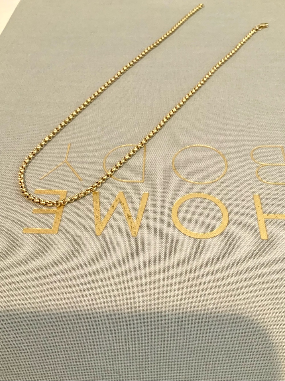 14k Solid Gold Rolo Link Necklace 16 Inch - Picture 3 of 8
